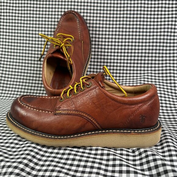Frye Leather Moc Toe Boat Shoe Men's Size 7 - Summer / Work / Thick Stitch - Picture 1 of 6